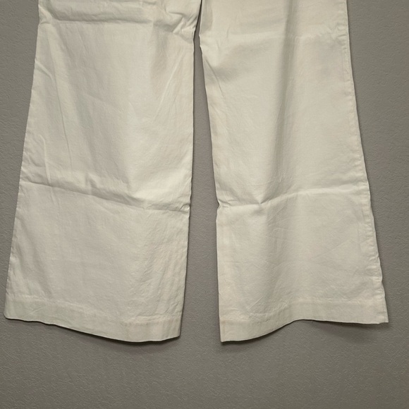 Anthropologie Maeve The Naomi Wide Leg White Flare Pants - Picture 9 of 13